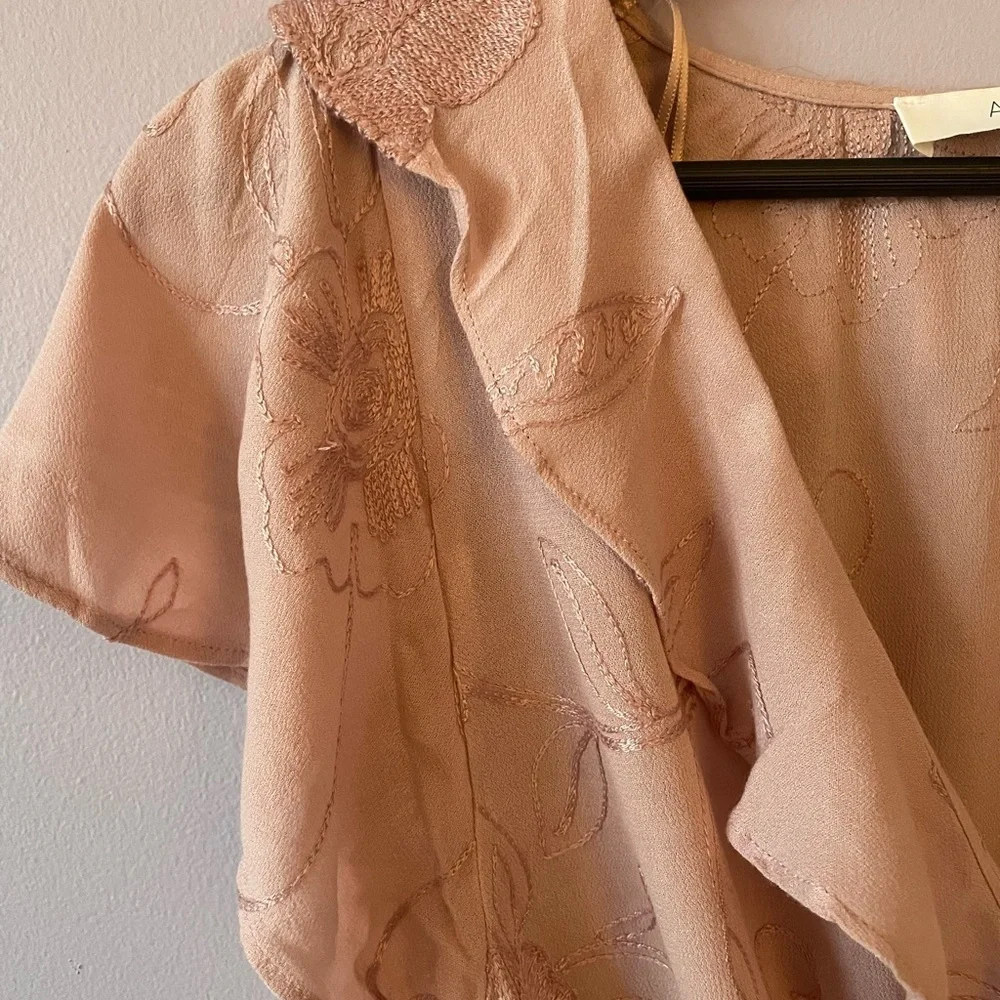 ASTR Women's Pink Ruffle Top - Picture 2 of 5